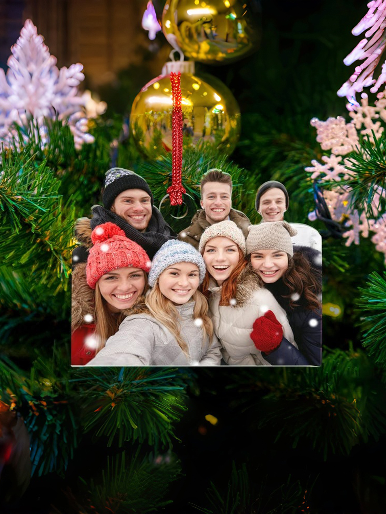 Custom Acrylic Photo Christmas Tree Ornament